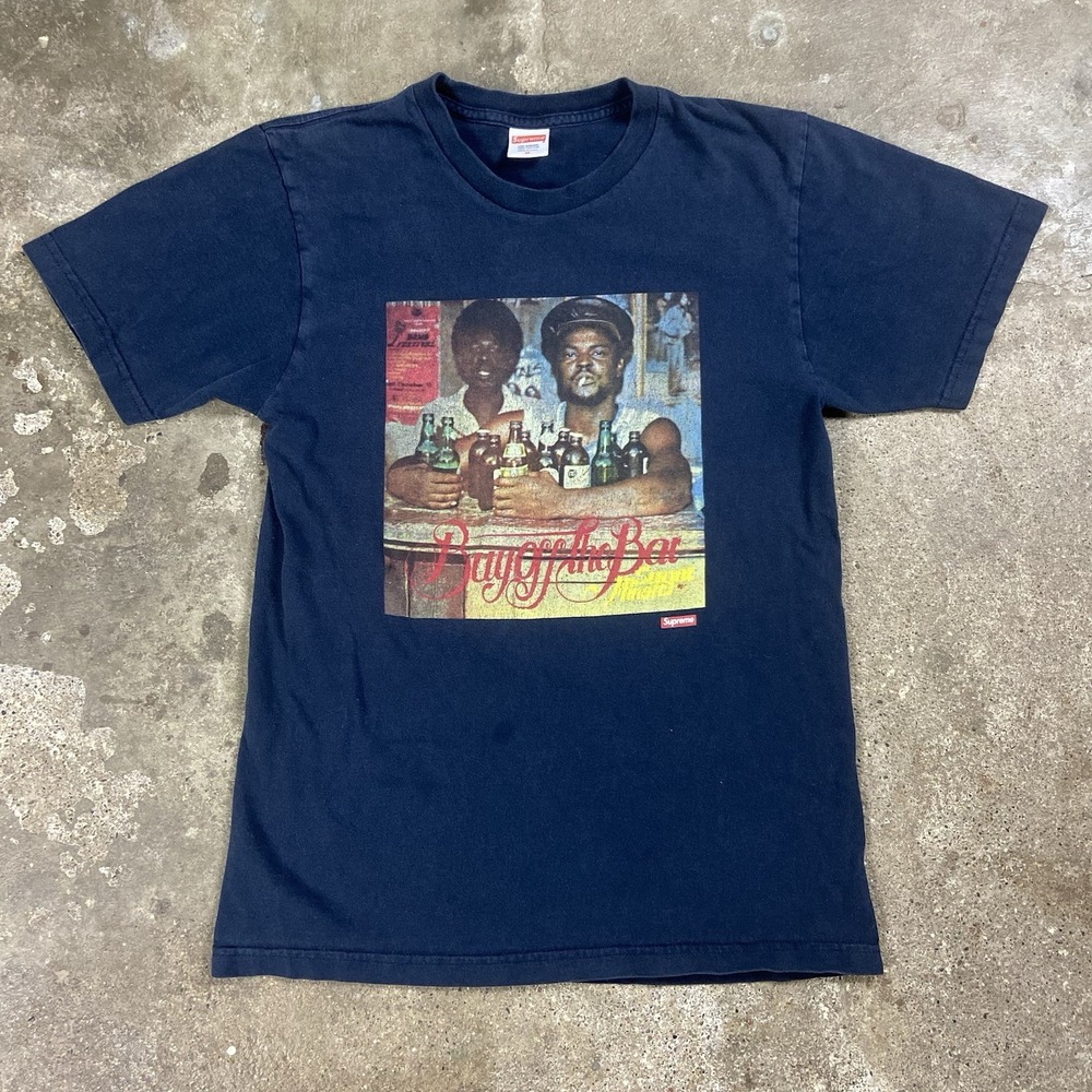 Supreme T-Shirt Size Medium Black Short Sleeve Buy Off The Bar Streetwear Logo